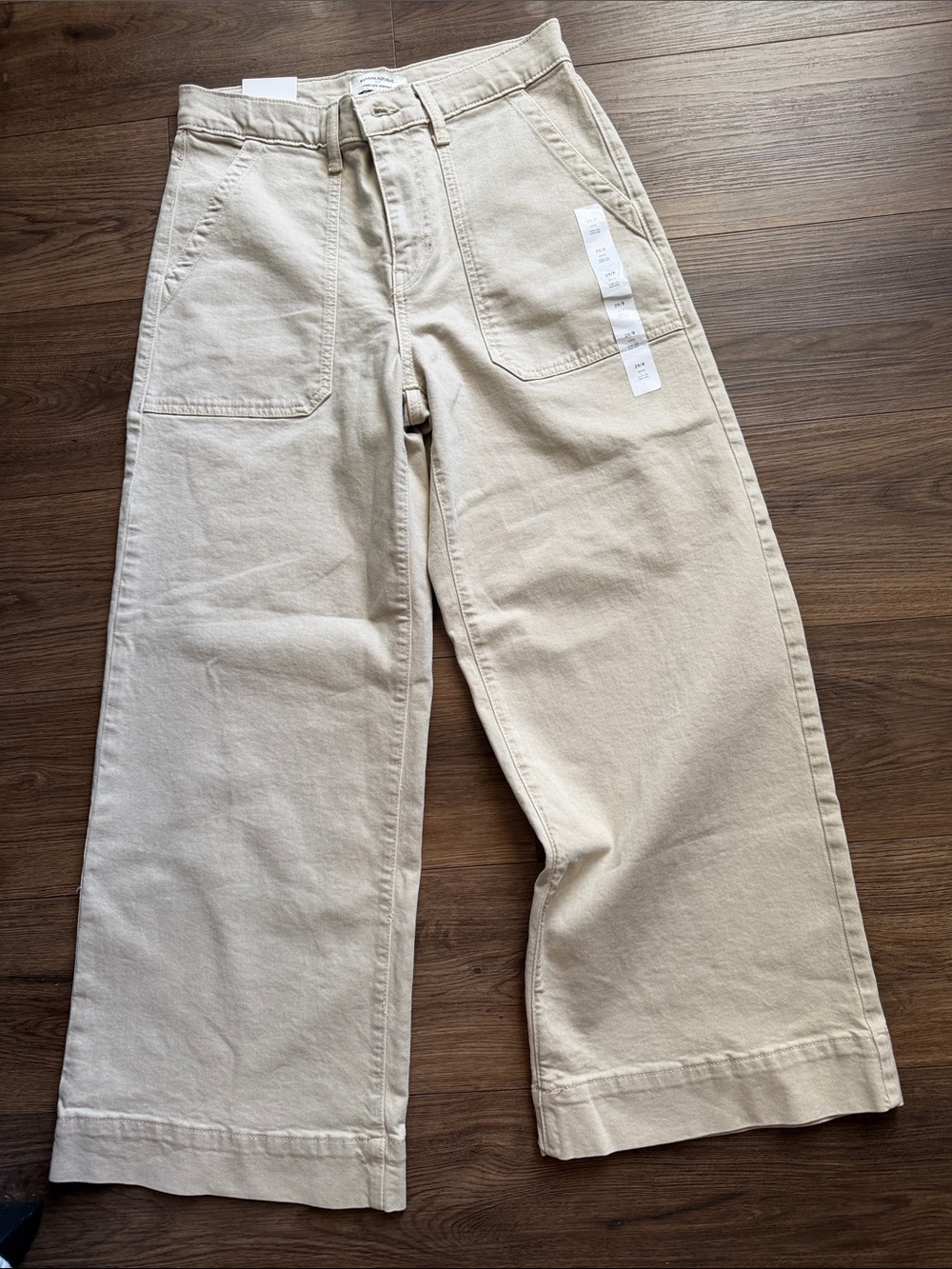 Banana Republic Women's Wide-Leg Chinos in Light Khaki